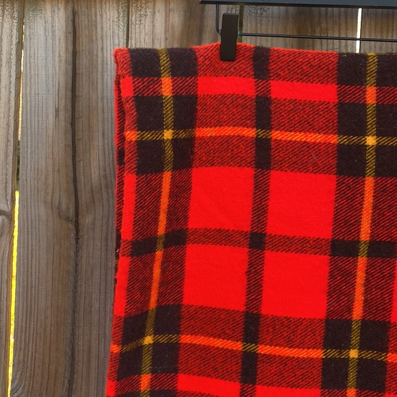 Vintage Bedding Vintage Faribo Red Tartan Plaid Wool Stadium